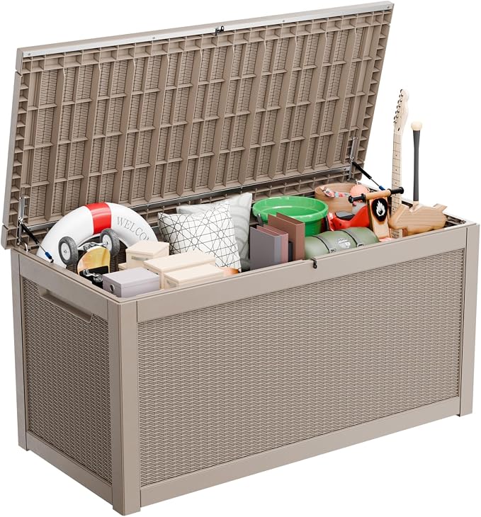 320 Gallon Outdoor Deck Box, Resin Waterproof Storage Box by KFY