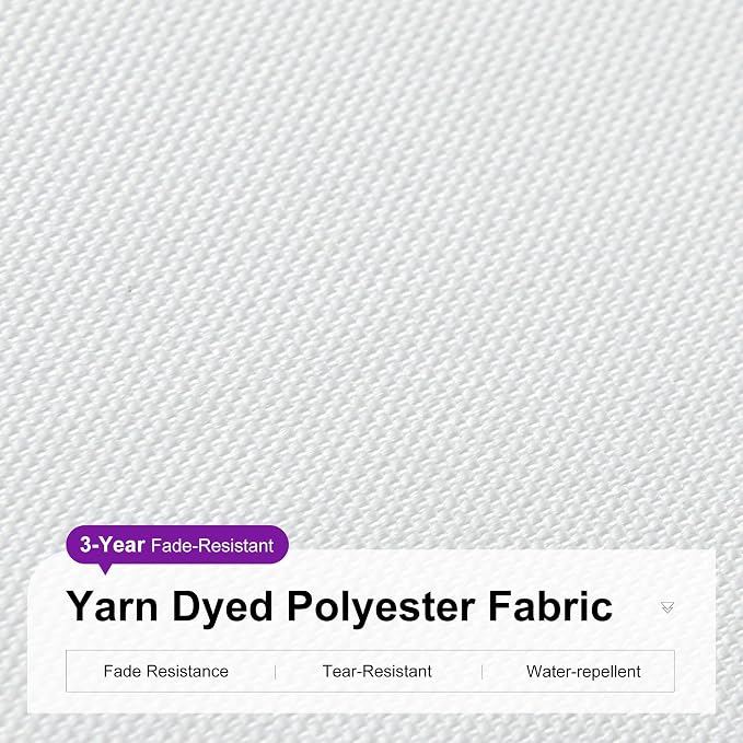 PURPLE LEAF Outdoor Umbrella 8' x 8' Square Premium Sun Protection White | - Image 8