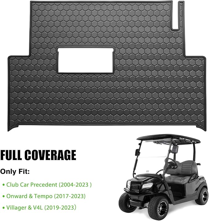Club Car Precedent Golf Cart Full Coverage Floor Liner Mat, Fits Club Car Precedent (2004-2023), Onward & Tempo (2017-2023), Villager & V4L (2019-2023), Durable Anti-Slip Rubber