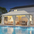 10'x20' Outdoor Gazebo with 100FT String Lights, Metal Heavy Duty Patio Canopy by LAUSAINTHOME