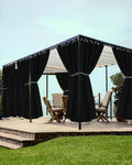 Grommet Outdoor Curtains for Patio Waterproof 8 Pcs 54x95 In Black | by HolidayIdeas