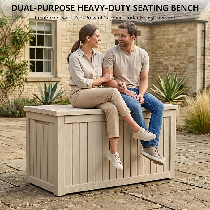 Outdoor Storage Box, 270 Gallon Waterproof Deck Box, Super-Sized Gas-Spring - Image 6