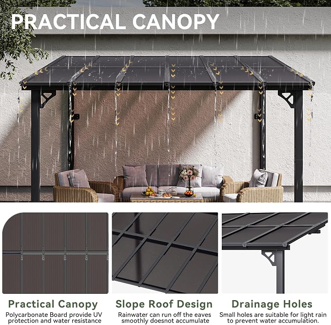 Aoxun 12’x10’ Gazebo for Patio, Gazebo Pergola - Image 6