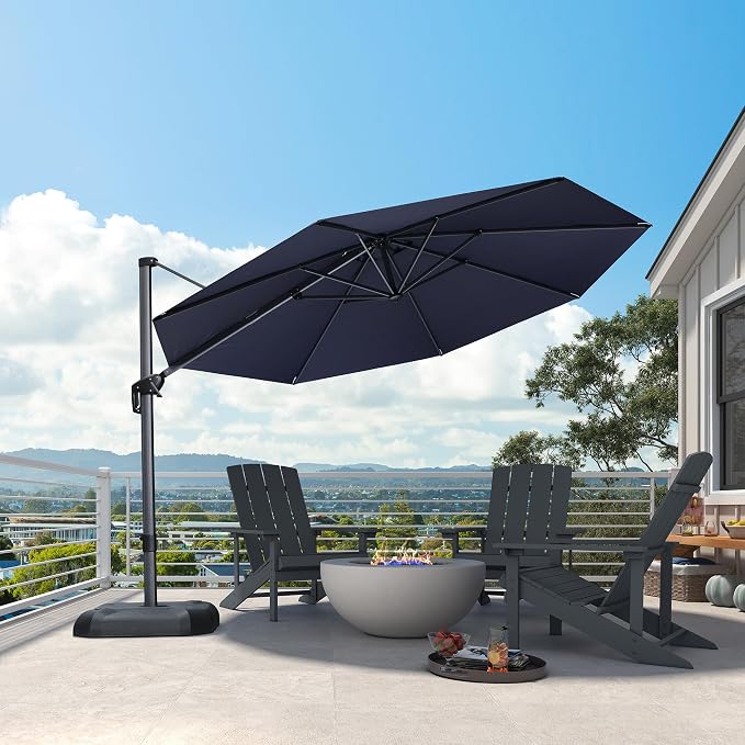 PURPLE LEAF Patio Outdoor Umbrella 11 Feet Round by PURPLELEAF