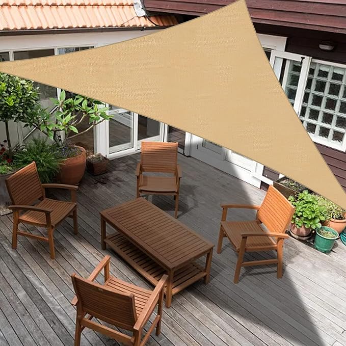 Sun Shade Sail 13'x23'x26.4' Sand Triangle Shade Cover Custom Size | 95% UV - Image 6