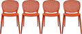 2xhome Set of 4 Patio Dining Chairs | Modern Stackable Outdoor Pool Side Chair by 2xhome