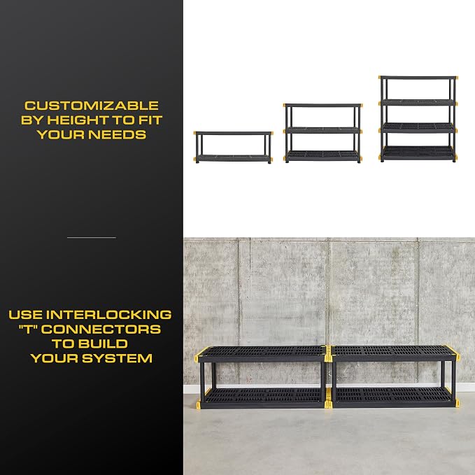 CX 4-Tier Heavy Duty Plastic Storage Shelves - Image 7