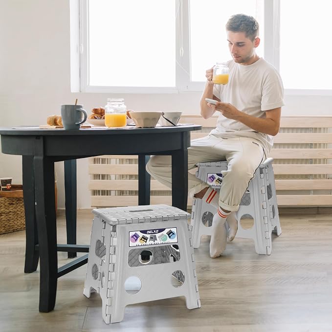Delxo Folding Step Stool 13 Inch, 300 Lbs Step Stool - Image 3