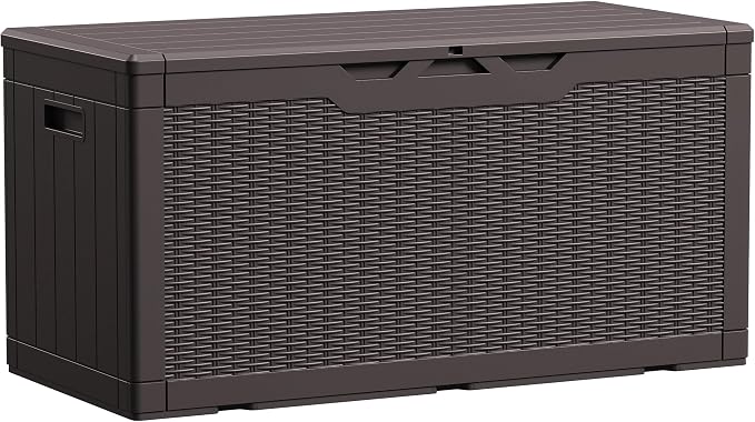 Devoko 100 Gallon Waterproof Resin Deck Box, Large Outdoor Storage Box | Indoor by DEVOKO