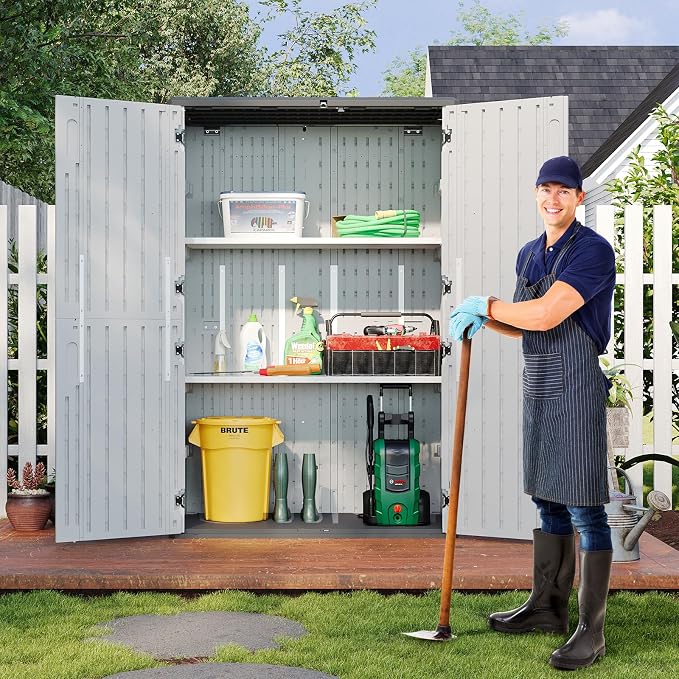 Aoxun 64 Cu.Ft Resin Outdoor Storage Shed - Image 7