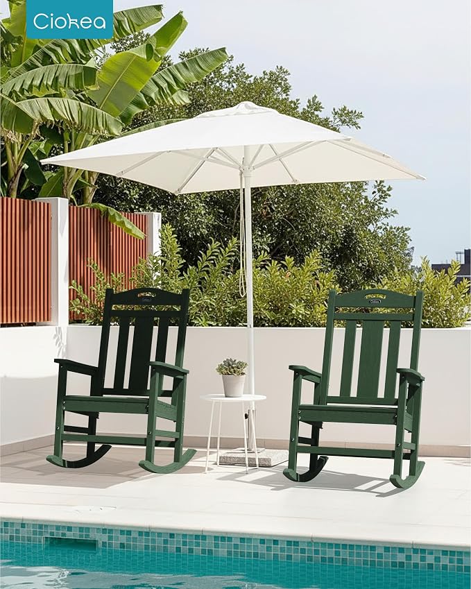 Oversized Outdoor Rocking Chairs Set of 2, 380lbs Heavy-Duty Large Patio Rocker - Image 9