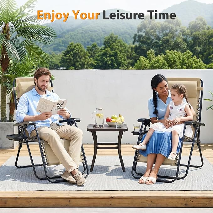 NEWBULIG Zero Gravity Chairs Set of 4, Folding Lounge Recliner Chair | Portable - Image 2