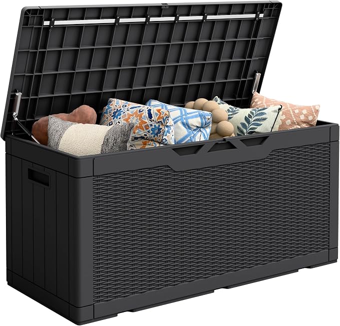 Flamaker Outdoor Storage Box 100 Gallon Waterproof Resin Deck Box | Large by Flamaker