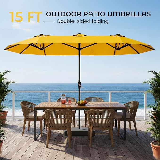DomeShade 15FT Double-Sided Patio Umbrella - Image 2