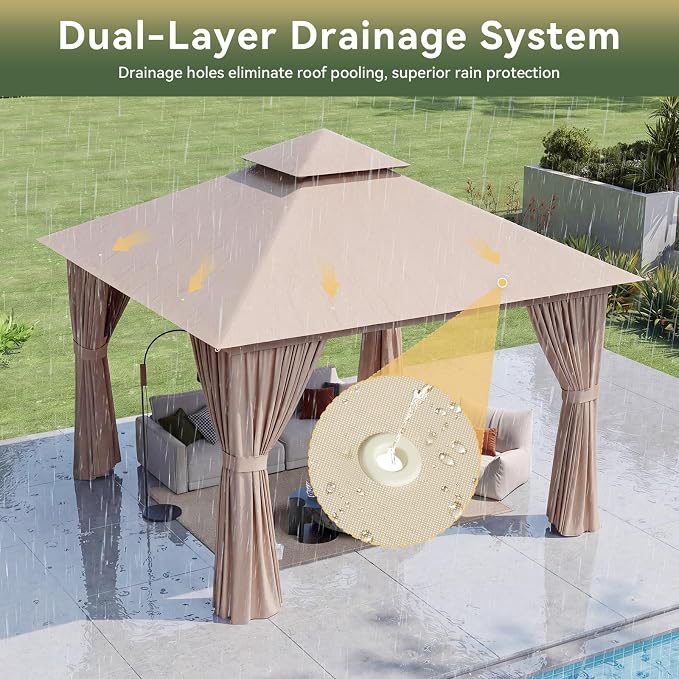 10'x10' Gazebo, Metal Frame Canopy - Image 5