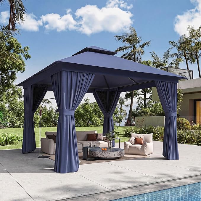 10'x10' Gazebo, Metal Frame Canopy by Breezestival