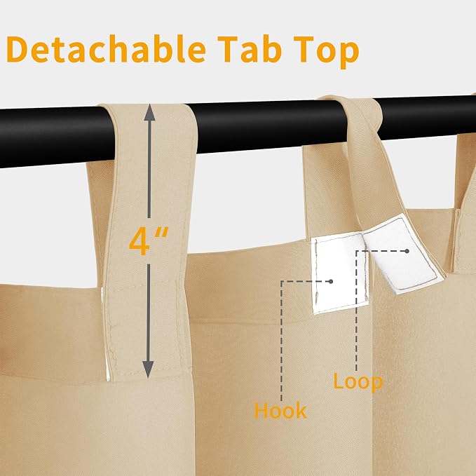 Easy-Going Outdoor Patio Curtains 2 Panels, 110x108 inch, Porch and Pergola - Image 2