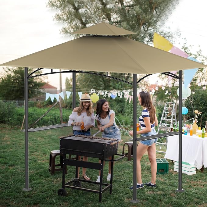 Grill Gazebo Canopy Replacement, 5 x 8 Ft, Khaki | Only Fits Model L-GG001PST-F - Image 7