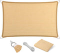 Eden's Decor Straight Flat-Edged 7' x 20' Beige Sun Shade Sail Rectangular by EdensDecorInc