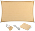 Eden's Decor Straight Flat-Edged 7' x 10' Beige Sun Shade Sail Rectangular by EdensDecorInc