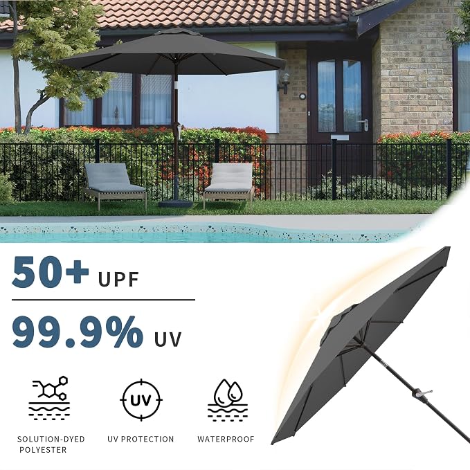 10FT Patio Umbrella, Outdoor Umbrella - Image 3