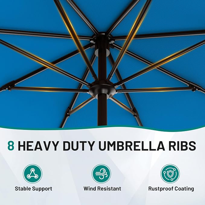 9 FT Patio Umbrella for Outdoor, Outdoor Table Umbrella - Image 3