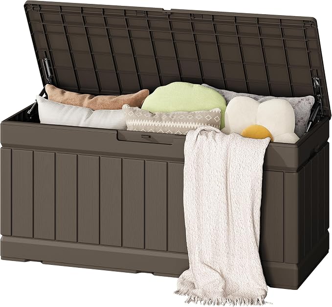Flamaker Outdoor Storage Box 80 Gallon Resin Waterproof Deck Box | Delivery Box by Flamaker