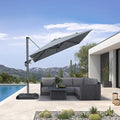 PURPLE LEAF Outdoor Umbrella 8' x 8' Square Premium Protection Light Grey | by PURPLELEAF