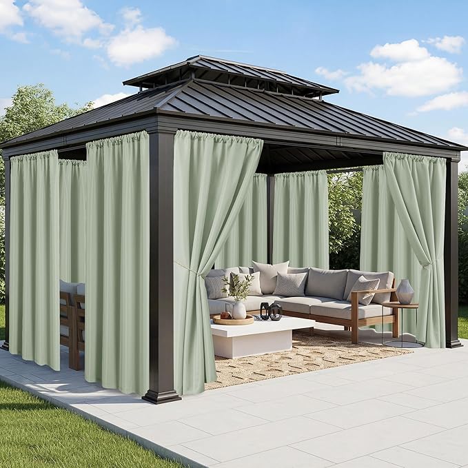 Outdoor Curtains for Patio Waterproof, 8 Panels, Rod Pocket | Weatherproof & by RichSets