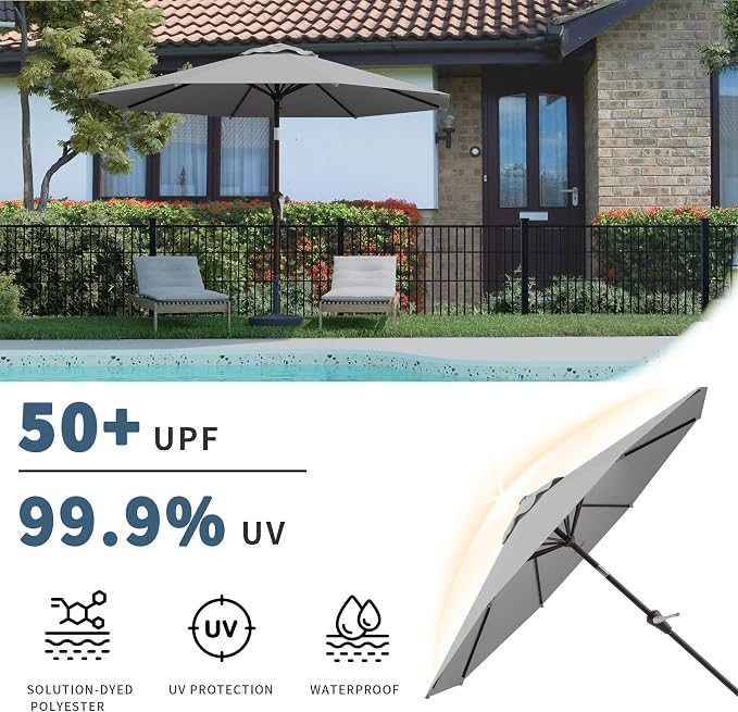 10FT Patio Umbrella, Outdoor Umbrella - Image 4