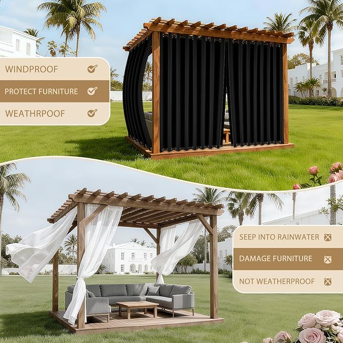 HDCAXKJ Waterproof Outdoor Curtains - Image 4
