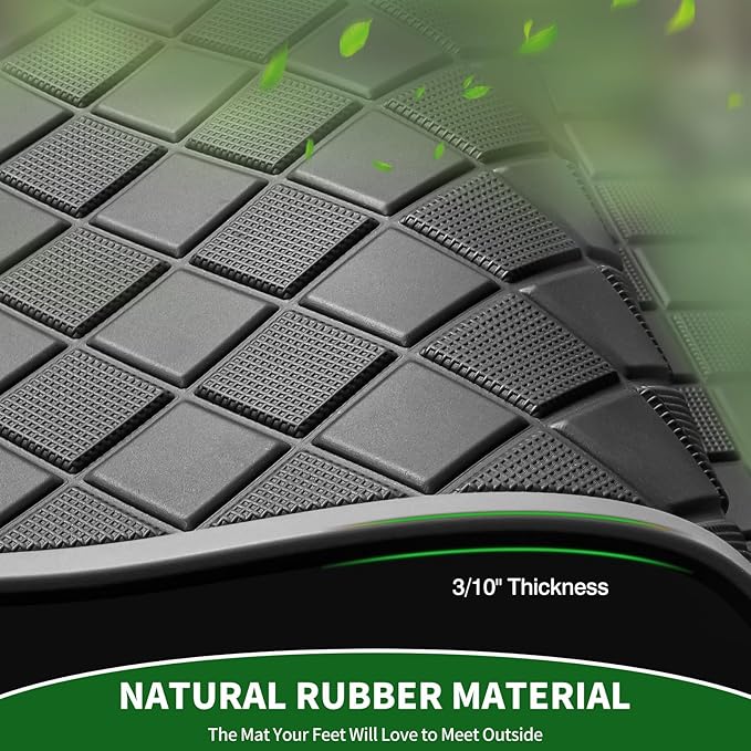 Golf Cart Floor Liner Mat 8mm Thick Rubber Full Coverage Fit for 2017-2025 Yamaha Drive2, QuieTech, Adventurer, UMAX Rally 4x4 Non-Slip Mats Replacement - Grey Trim