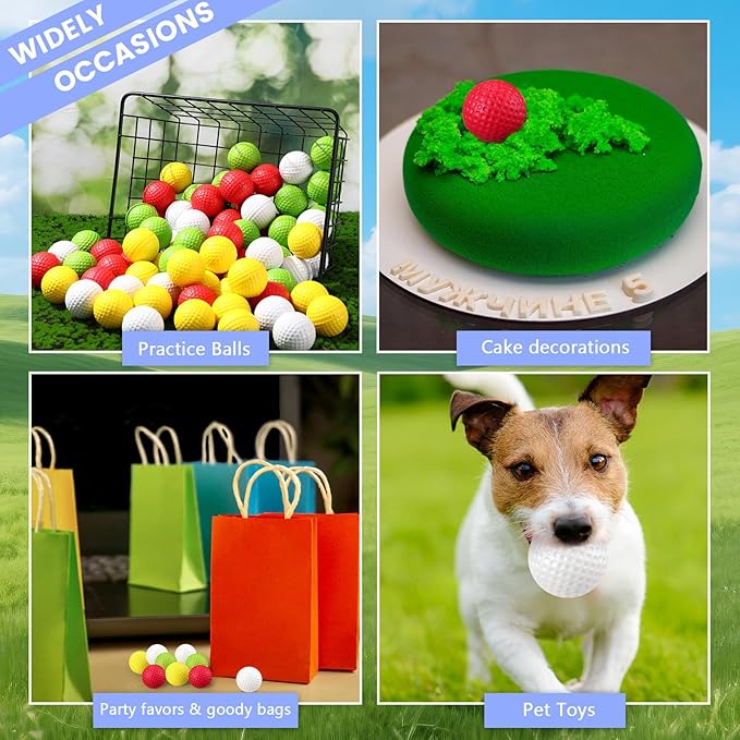 Junkin 80 Pcs Foam Golf Balls Rubber Practice Balls Realistic Feel and Flight Sport Training for Indoor or Outdoor Backyard Golf Training