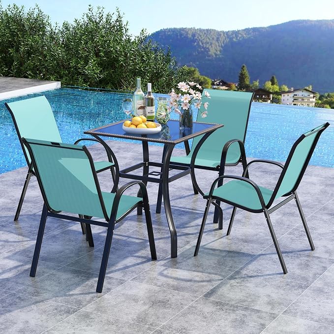 Giantex Patio Chairs Set of 2, Stackable Outdoor Dining Chairs - Image 9