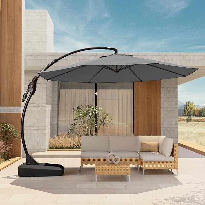 Grand patio 12FT Large Cantilever Round Umbrella by GrandPatio