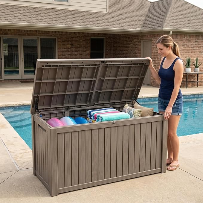 Outdoor Storage Box, 200 Gallon Waterproof Deck Box, Premium Hydraulic Cushion - Image 9