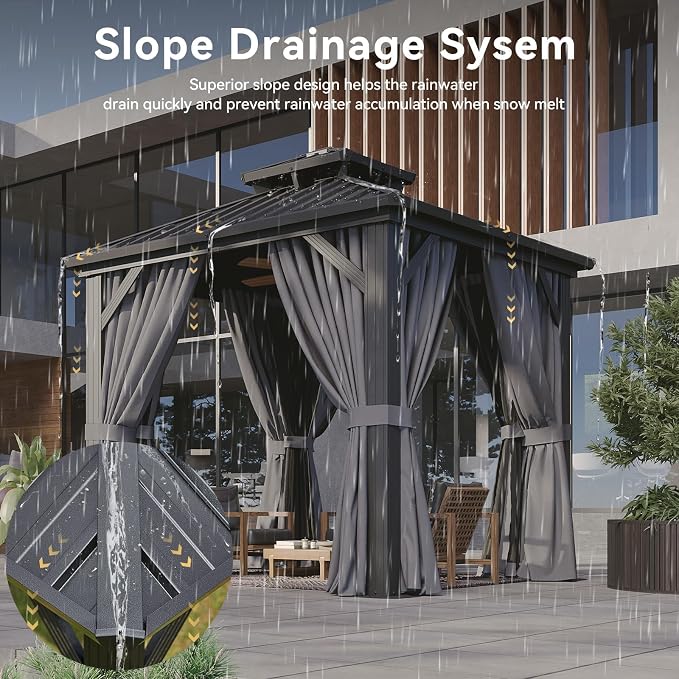 Aoxun Gazebo 8x8 Hardtop Gazebo - Image 4