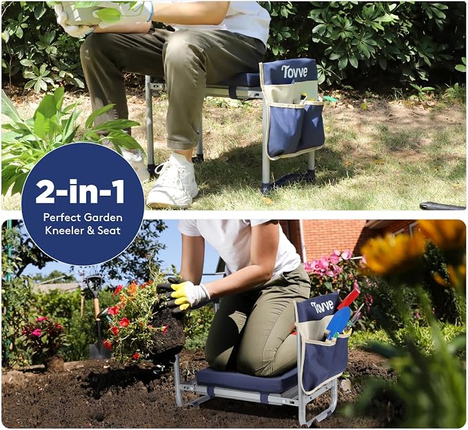 Tovve Foldable Garden Kneeler and Seat, Heavy Duty Garden Stool - Image 3