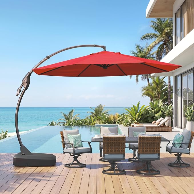 Grand patio 12FT Cantilever Round Umbrella by GrandPatio