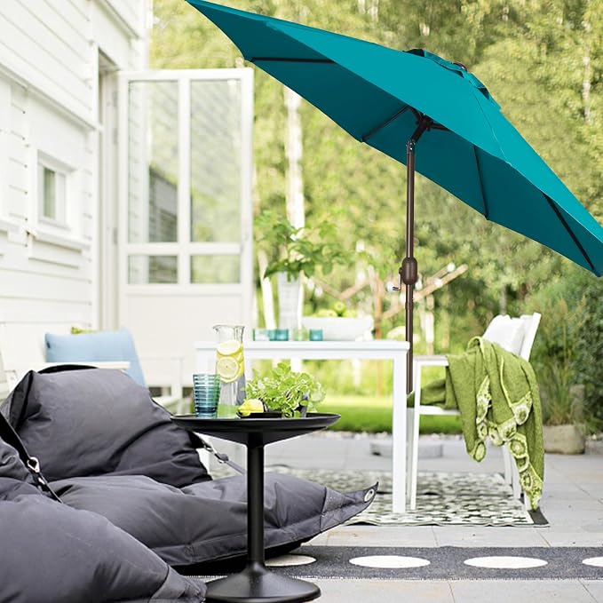 9' Outdoor Patio Umbrella, Outdoor Table Umbrella, Yard Umbrella, Market - Image 7