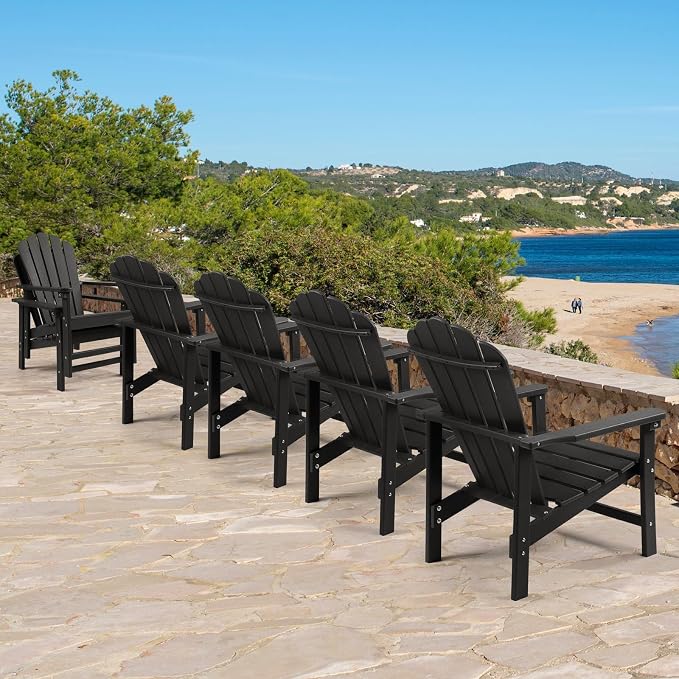 Oversized Stackable Adirondack Chair Set of 2, HDPE Fire Pit Chair | All-Weather - Image 8