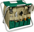 Folding Gardening Stool with Detachable Storage Tote Bag, Portable Garden Seat by GeerDuo