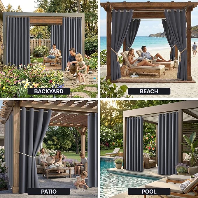 DIVA EN CAMINO DEC Outdoor Patio Curtain Waterproof Darkening Thermal Insulated - Image 9