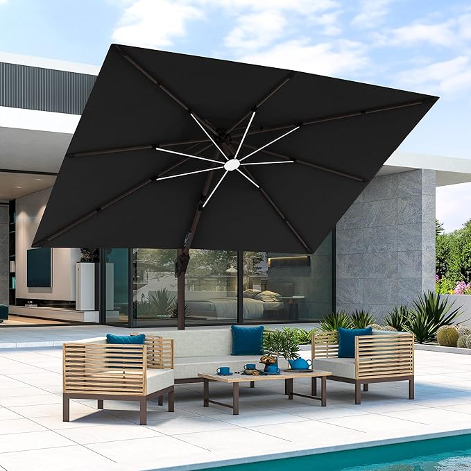 JZAC & QZYD 9x12 FT Cantilever Offset Patio Umbrella by JZACQZYDpatioumbrella