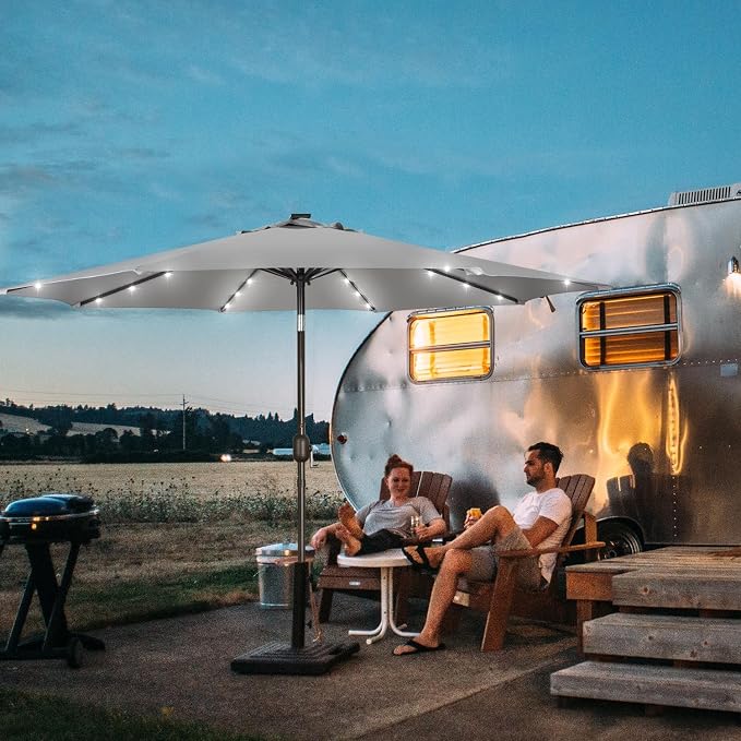 9 ft Solar Umbrella, Patio Umbrella - Image 6