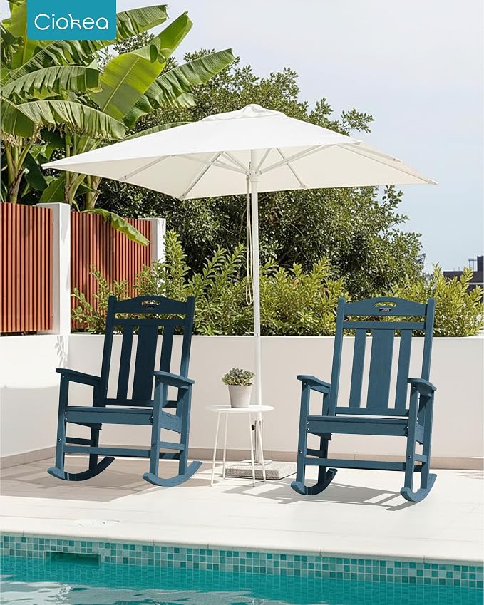 Oversized Outdoor Rocking Chairs Set of 3, 380lbs Heavy-Duty Large Patio Rocker - Image 2
