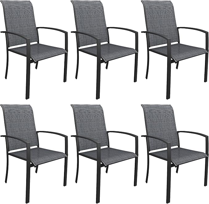 DIFY Patio Chairs Set of 6, Stackable Outdoor Dining Chairs by DIFY