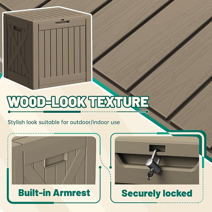 Devoko 40 Gallon Deck Box Lockable Outdoor Storage Box Waterproof - Image 2