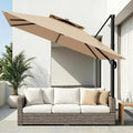 12×12 FT Double-Top Cantilever Patio Umbrella, Outdoor Umbrellas by AreShark