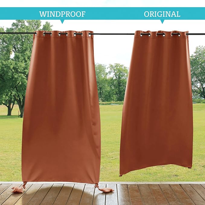 RYB HOME Outdoor Curtains for Patio Waterproof, Windproof - Image 2